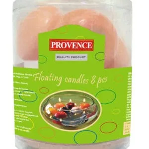 Neparfemovaná plovoucí svíčka PROVENCE 8ks lososová
