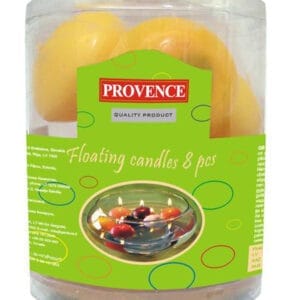 Neparfemovaná plovoucí svíčka PROVENCE 8ks žlutá