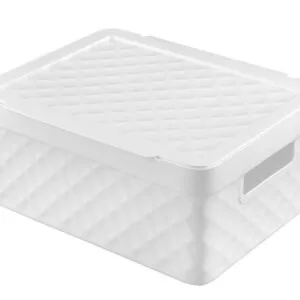 Plastový košík s víkem HEIDRUN 36x27x14cm MIX barev