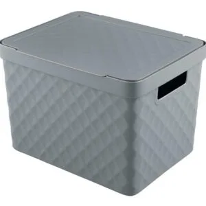 Plastový košík s víkem HEIDRUN 36x27x23cm MIX barev