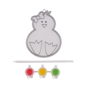 Arpex Velikonoční vitráž s barvami 9cm kuře