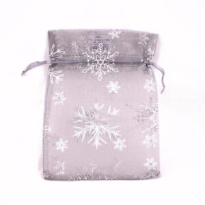 Dárkový sáček Organza stříbrné vločky