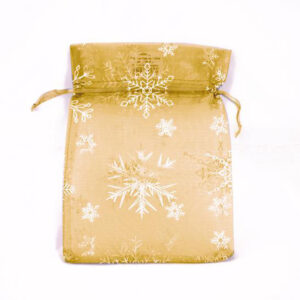 Dárkový sáček Organza zlaté vločky