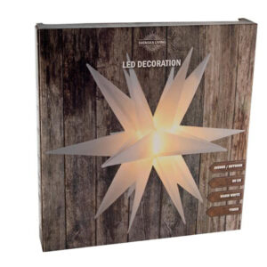 Dekorace vánoční hvězda s časovačem 6LED 60cm bílá