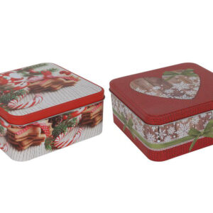 HIT Dóza na vánoční cukroví 15x15x7cm MIX vánočních motivů