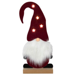 HIT Plstěná figurka 35cm skřítek LED světýlka