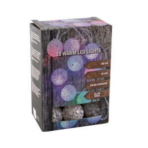 HIT Světelný řetěz s časovačem 10LED barevné kuličky 100cm