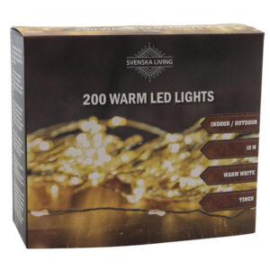 HIT Světelný řetěz s časovačem 200LED 10m