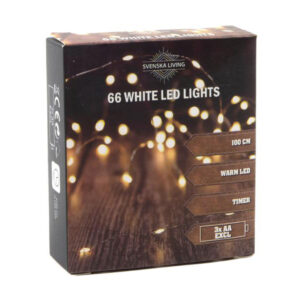 HIT Světelný řetěz s časovačem 66LED 100cm