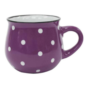 Keramický hrnek TORO 230ml fialový s puntíky
