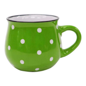 Keramický hrnek TORO 230ml zelený s puntíky