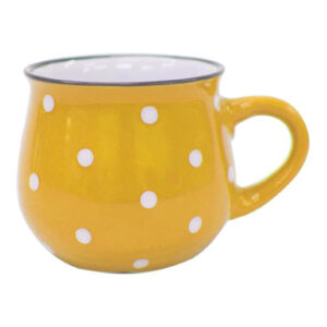 Keramický hrnek TORO 230ml žlutý s puntíky