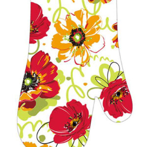 Kuchyňská rukavice TORO červené květy