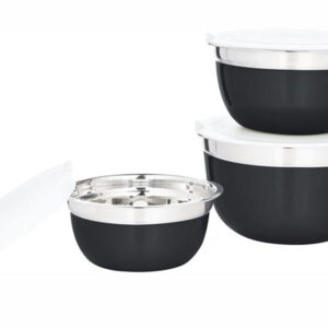 Nerezová dóza na potraviny s víkem TORO 3ks černá