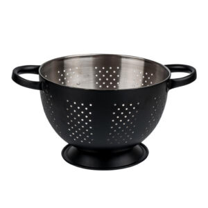 Nerezový cedník s podstavcem a uchy TORO 22cm černý