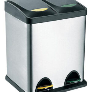 Nerezový nášlapný odpadkový koš na tříděný odpad TORO 16l