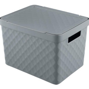 Plastový košík s víkem HEIDRUN 36x27x23cm MIX barev