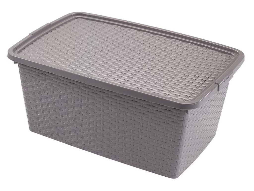 Plastový úložný box s víkem HEIDRUN 20l Varianta: TAUPE