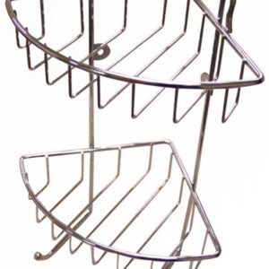 Rohová dvoupatrová polička do koupelny TORO 30x22