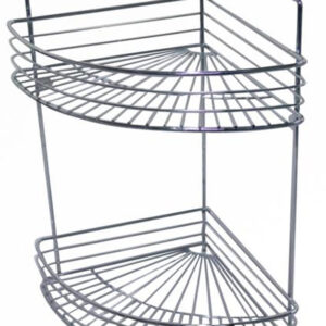 Rohová dvoupatrová polička do koupelny TORO 37