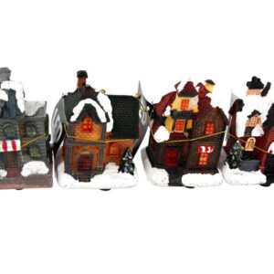 SVENSKA LIVING Malovaný vánoční domeček LED 7cm MIX druhů