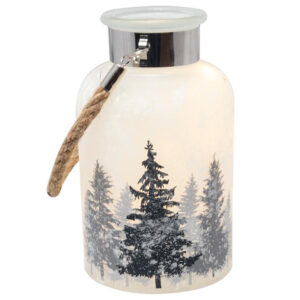 SVENSKA LIVING Vánoční dekorační sklenice 10LED 18cm stromky