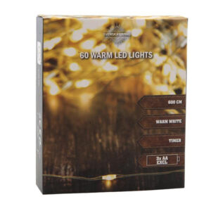 SVENSKA LIVING Vánoční světelný řetěz 60 LED s časovačem 6m