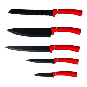 Sada nožů KITCHISIMO Rosso 5ks nepřilnavý povrch
