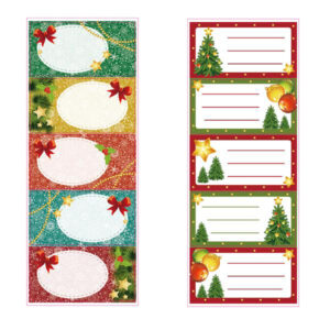 Vánoční jmenovky na dárky TORO 5 samolepek MIX