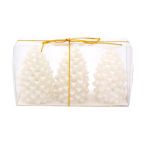 Vánoční svíčka šiška PROVENCE 3ks bílá