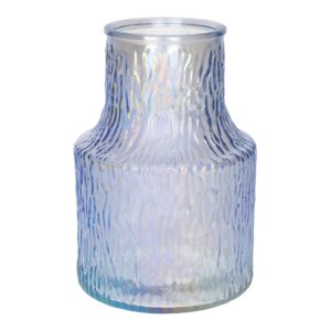 DUIF Skleněná váza POLINA 20cm fialová perleťová