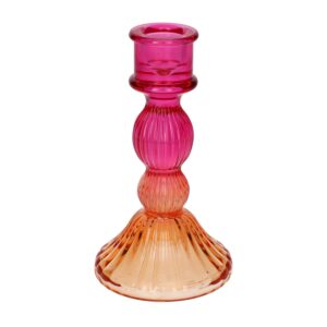 DUIF Skleněný svícen LIOR 15cm růžová broskvová