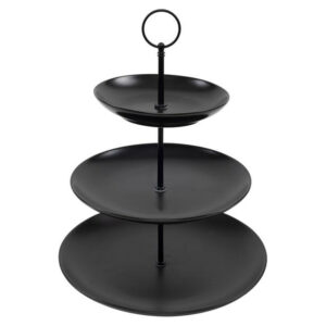HIT Etažérka na cukroví 3 patra černá