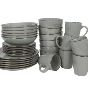 HIT Jídelní keramická souprava LUCCA 30ks šedá