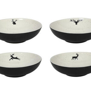 HIT Keramická miska černá 19 cm motiv vločky