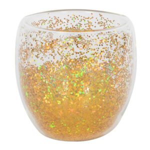 HIT Sklenice s dvojitým sklem 250ml zlaté konfety