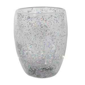 HIT Sklenice s dvojitým sklem 350ml stříbrné konfety