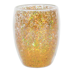 HIT Sklenice s dvojitým sklem 350ml zlaté konfety
