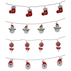 HIT Světelný řetěz s časovačem 10LED sněhuláci 100cm