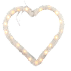 HIT Vánoční dekorace s časovačem 20LED srdce 25cm