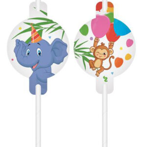 PROCOS Papírová brčka 4ks džungle