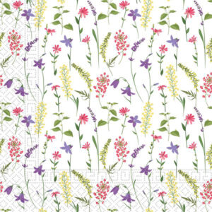 PROCOS Papírové ubrousky 33x33cm 3vrstvé luční květy 20ks