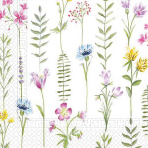 PROCOS Papírové ubrousky 33x33cm 3vrstvé luční květy 20ks