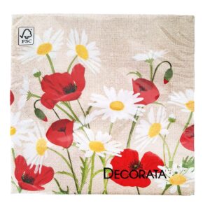 PROCOS Papírové ubrousky 33x33cm 3vrstvé sedmikrásky 20ks