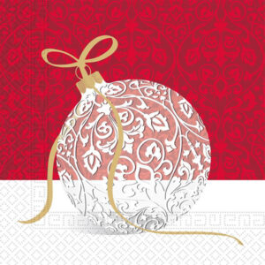 PROCOS Vánoční papírové ubrousky 33x33cm 3vrstvé ozdoba s mašlí 20ks