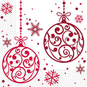 PROCOS Vánoční papírové ubrousky 33x33cm 3vrstvé ozdobičky 20ks