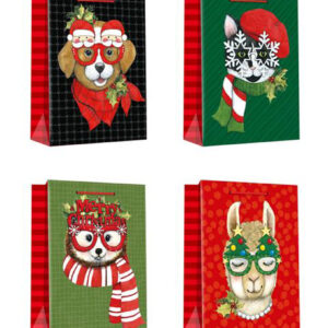 Papírová vánoční dárková taška TORO 44x30x12cm MIX zvířátko