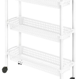 Plastový regál na kolečkách 3 košíky HEIDRUN 60x18x61cm MIX barev