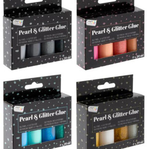 RMS Perlové a gliterové lepidlo 4x20ml MIX barev