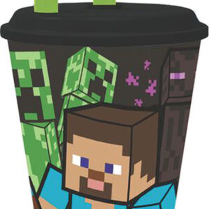 STOR Plastový kelímek s brčkem MINECRAFT 430ml